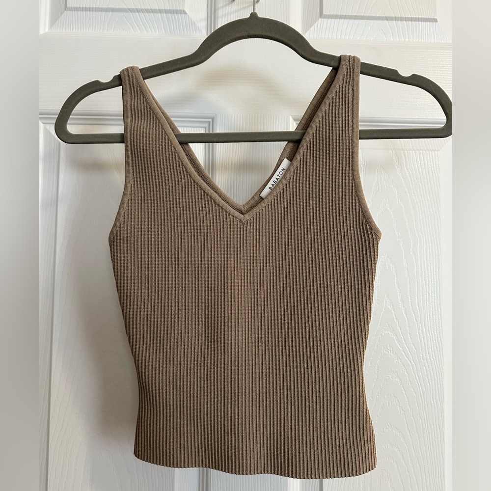 Babaton Sculpt Knit V-Neck Tank XS New!